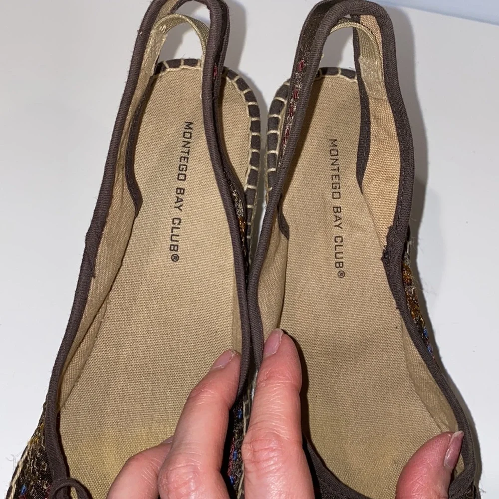 Montego Bay Club Embroidered Espadrilles, Size 8.5